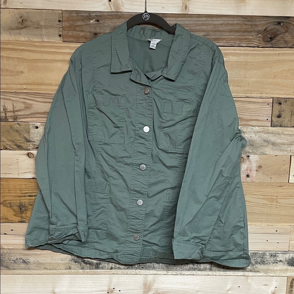 Cato 18/20W Olive Lightweight Utility Jacket with Lots of Front Pockets